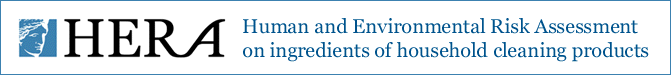 Human and Environmental Risk Assessments on ingredients of household cleaning products